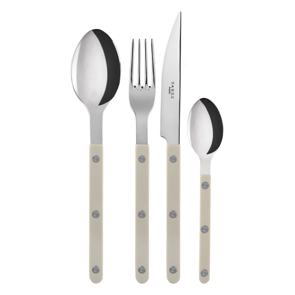 Sabre Paris 4-tlg. Besteckset Bistrot aus 18/10 Edelstahl Farbe: Helles Khakibraun