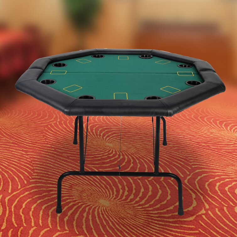 Folding Poker Table 48" Blackjack Games Top with Cup Holders portable game table 