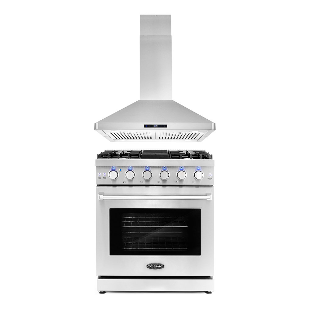 Cosmo 2 Piece Kitchen Appliance Package with Gas Freestanding Range