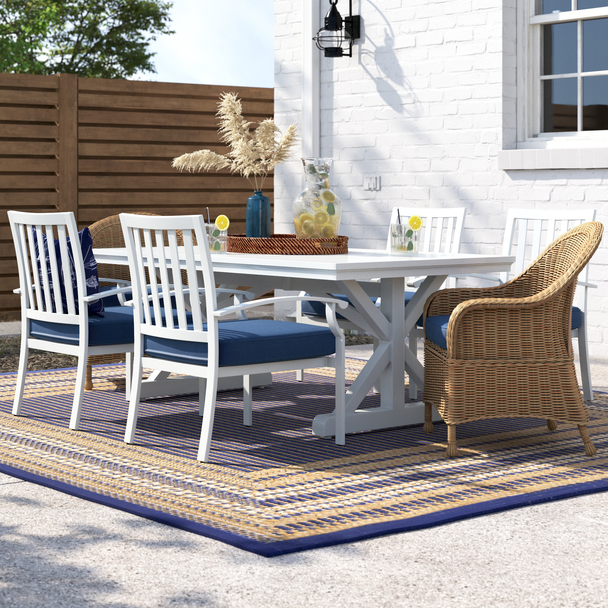 Beachcrest Home Wabbaseka Rectangular 6 Person 75.98'' Long Dining