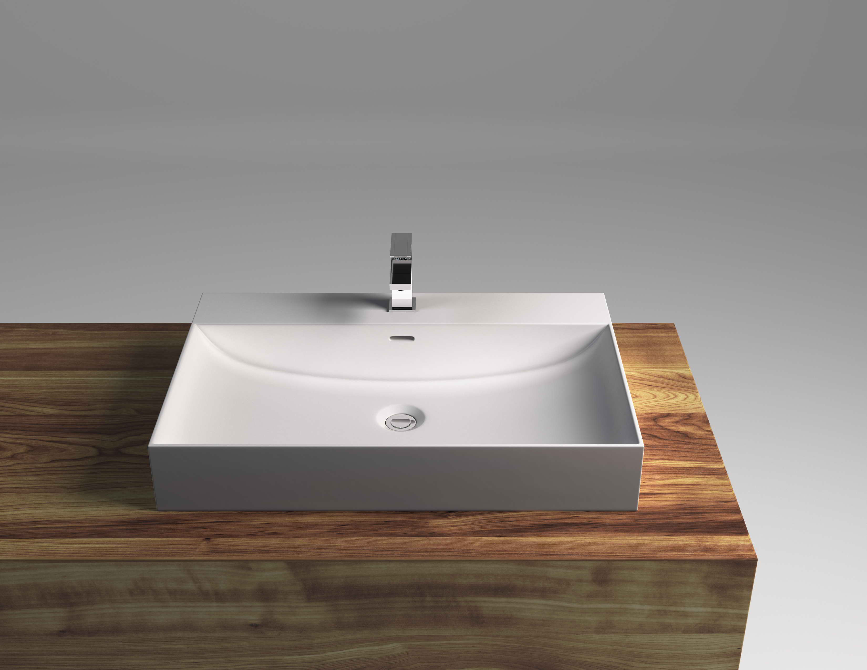 Cantrio Koncepts SOLIDTECH 16'' White Solid Surface Rectangular Dual