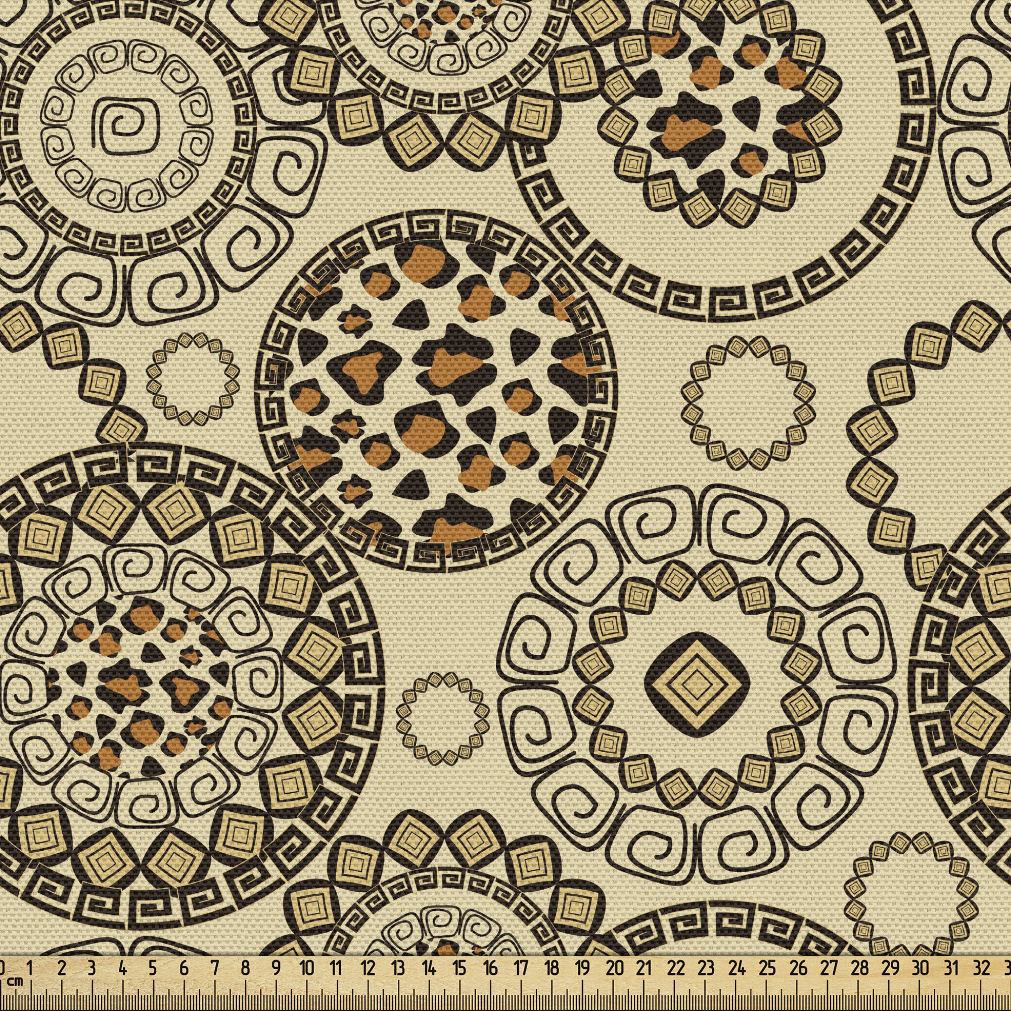 East Urban Home fab_18549_Ambesonne Animal Print Fabric By The Yard, Safari  Pattern Cheetah Skin Print Fauna Theme In Neutral Colors, Decorative Fabric  For Upholstery And Home Accents, Brown Beige | Wayfair