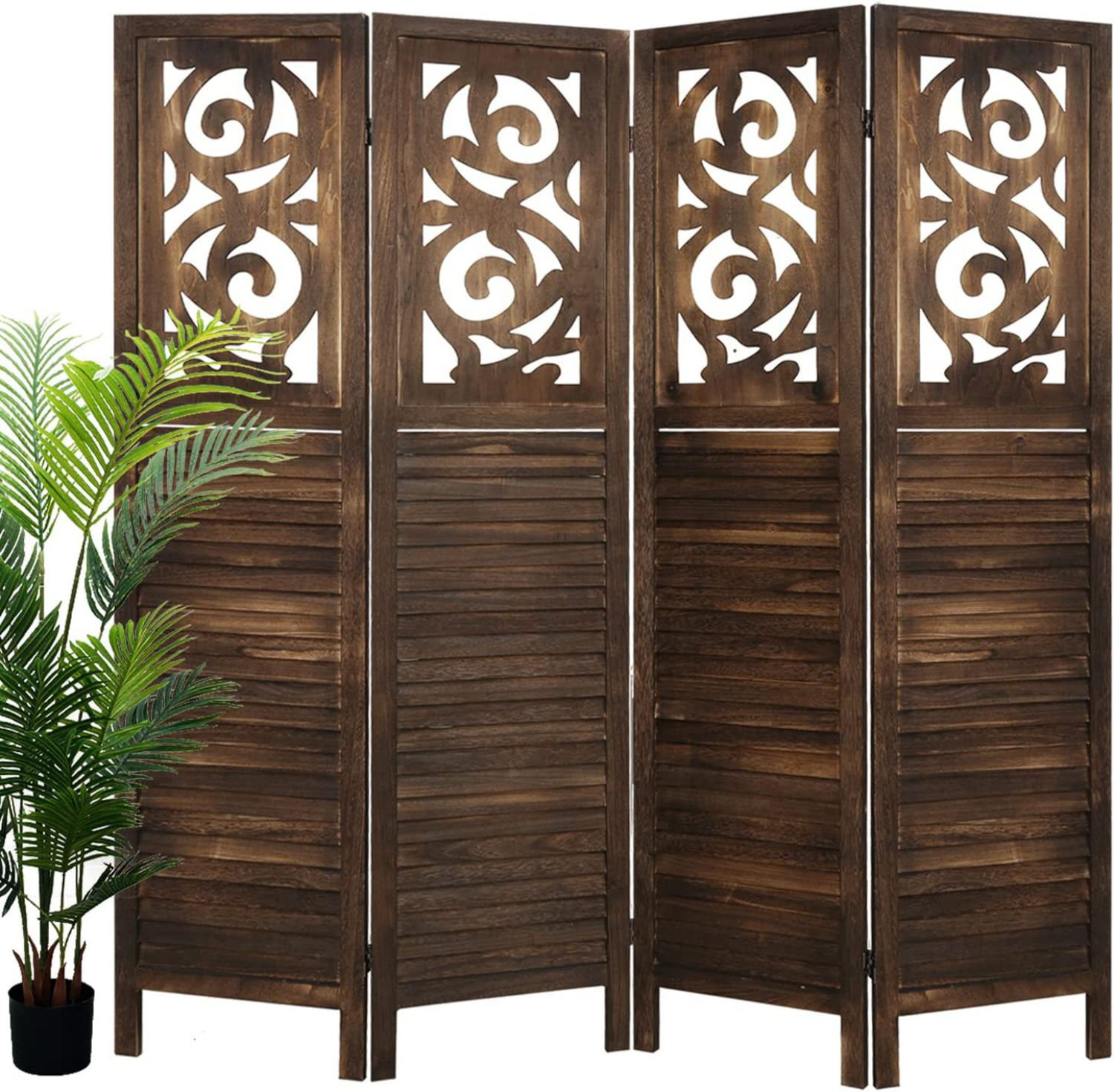 Williston 6 Panel Carved Wood Room Dividers 5.6FT Room Divider