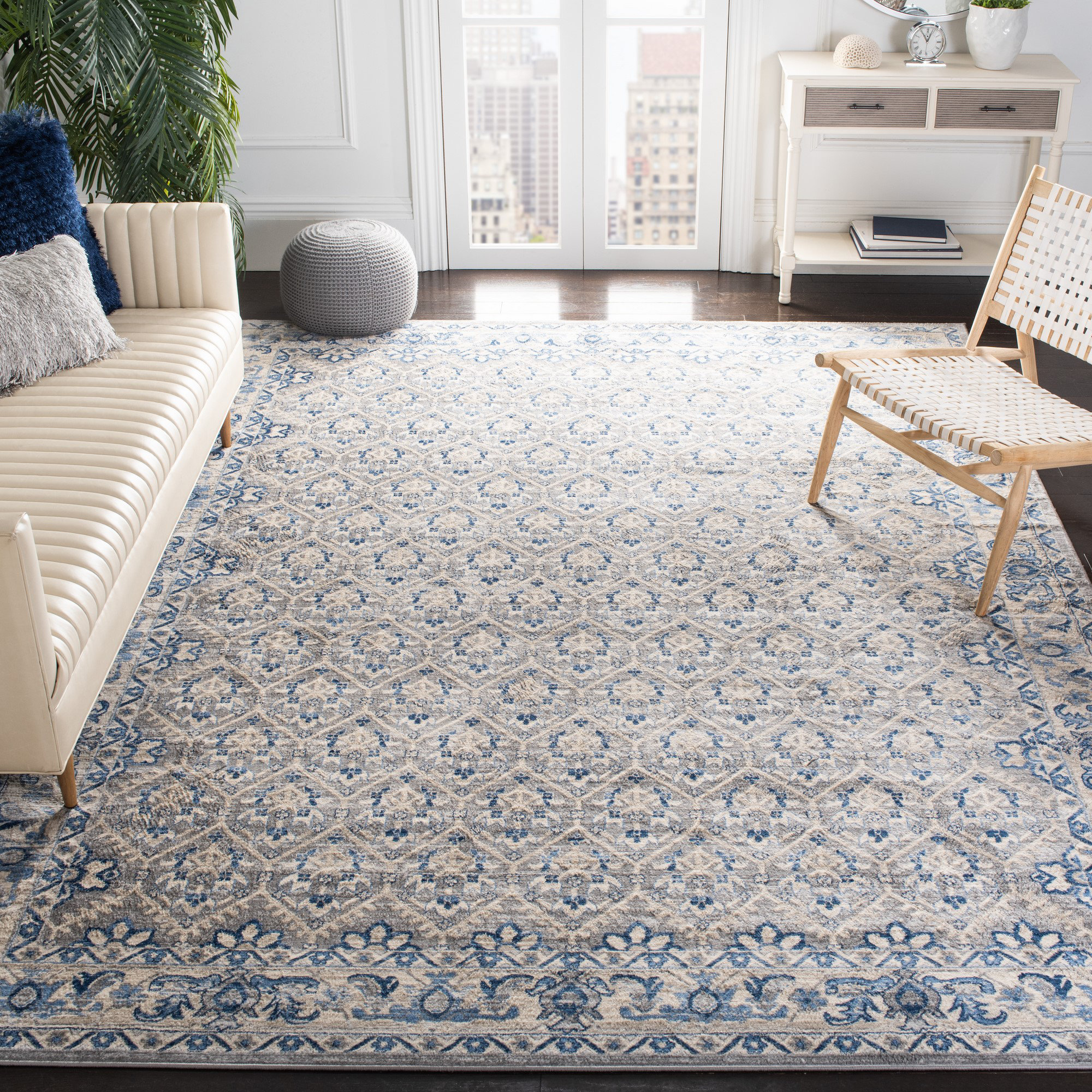 Langley Street Evart Light Gray/Blue Area Rug & Reviews Wayfair