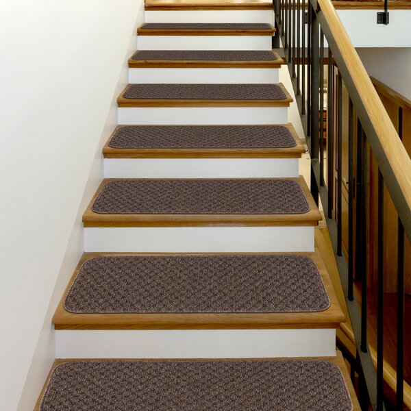 New 1/5/13pcs Carpet Stair Tread Mats Staircase Step Non-slip Adhesive Cover Pad 