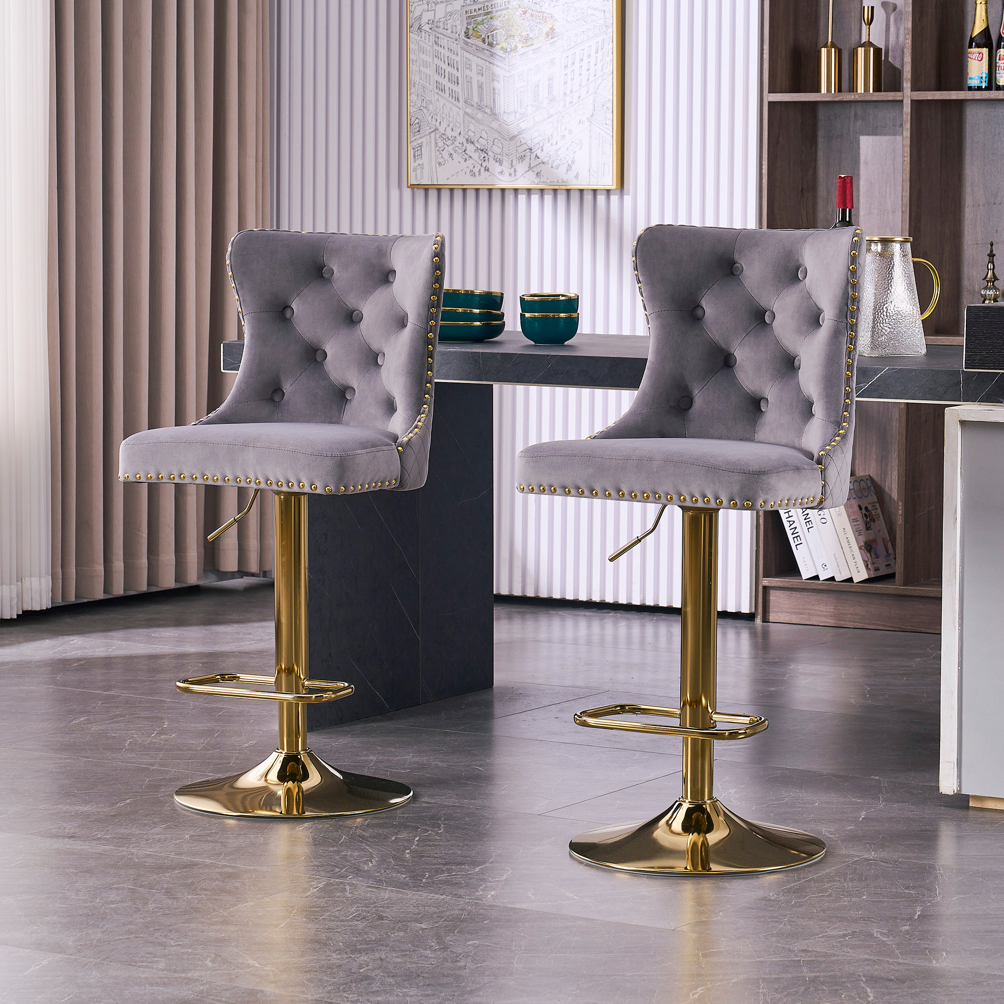 Rosdorf Park Jelliff Swivel Adjustable Height Stool | Wayfair