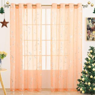 Floral Willow Yarn Printed Gauze Curtain Tulle Voile Door Sheer Panel Decor BB 