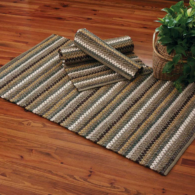 Union Rustic Gionnie Handmade Hand Loomed Cotton Yellow/Brown Rug | Wayfair