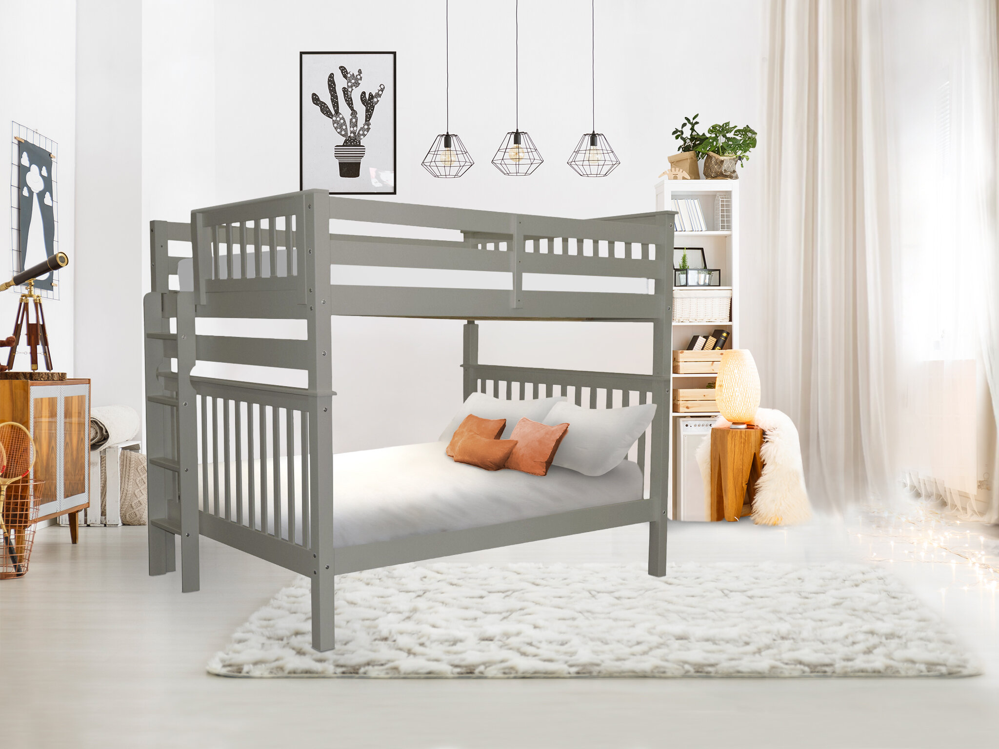 MODERN BEDROOM KIDS YOUTH DOUBLE BUNK BED BEDDING CONTAINER STORAGE GLOSS 