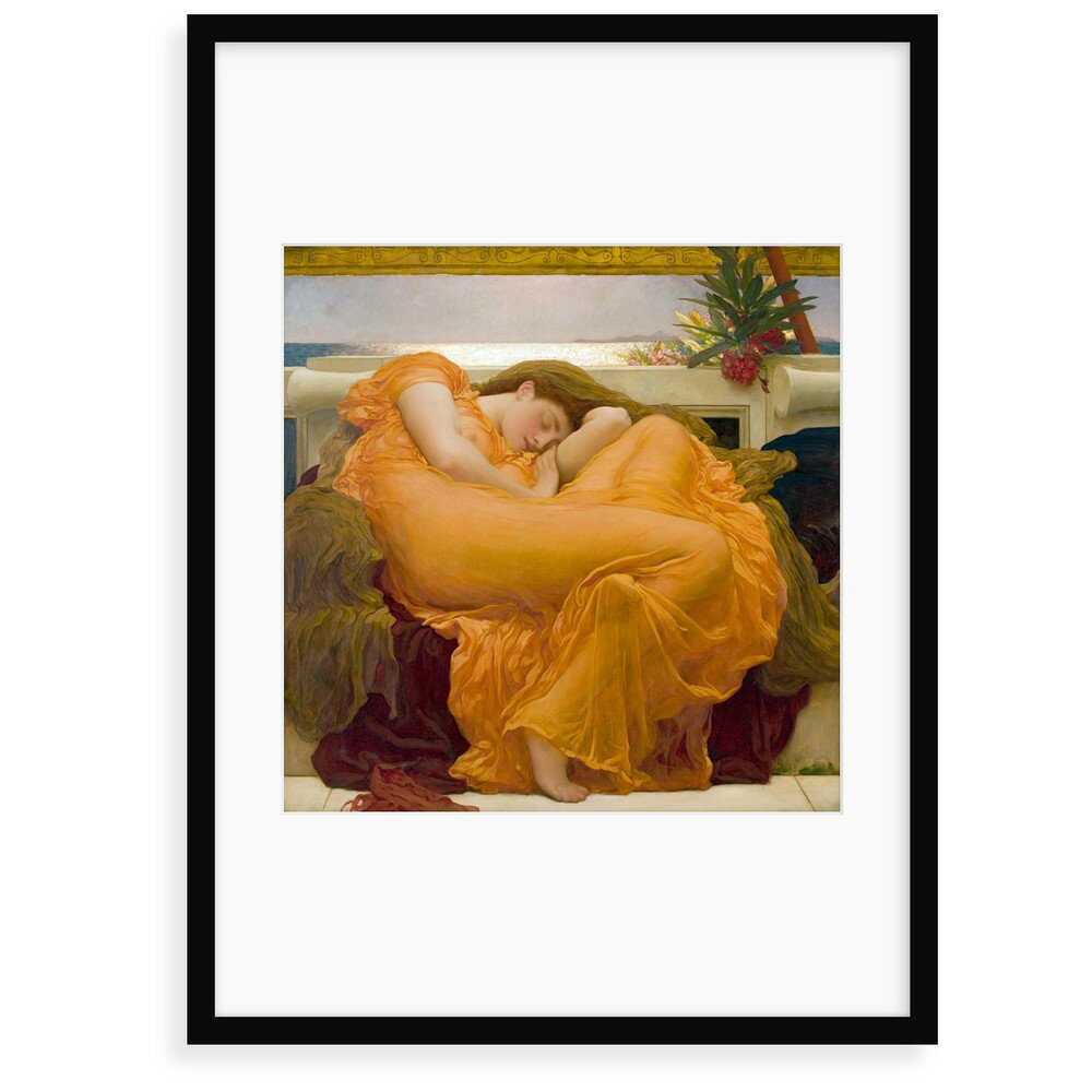 Flaming June by Frederic Leighton - Painting Print yellow