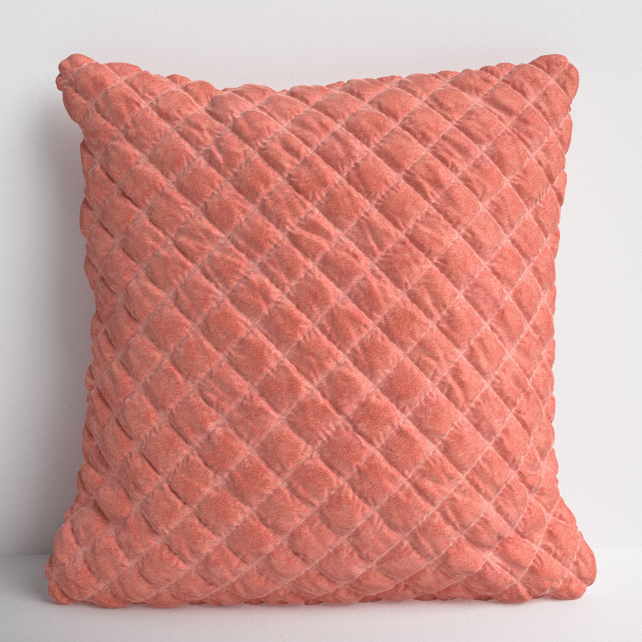 Square Quilted 100% Cotton Velvet Pillow