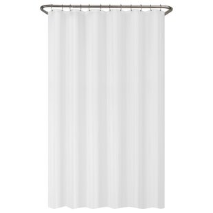 70" x 78” Tone on Tone Jacquard Extra Long Fabric Shower Curtain/ Liner White 