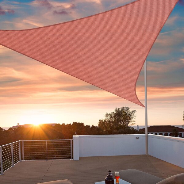 11Ft Sun Shade Sail 97% UV Block Triangle Canopy Outdoor Patio Pool Rice White 