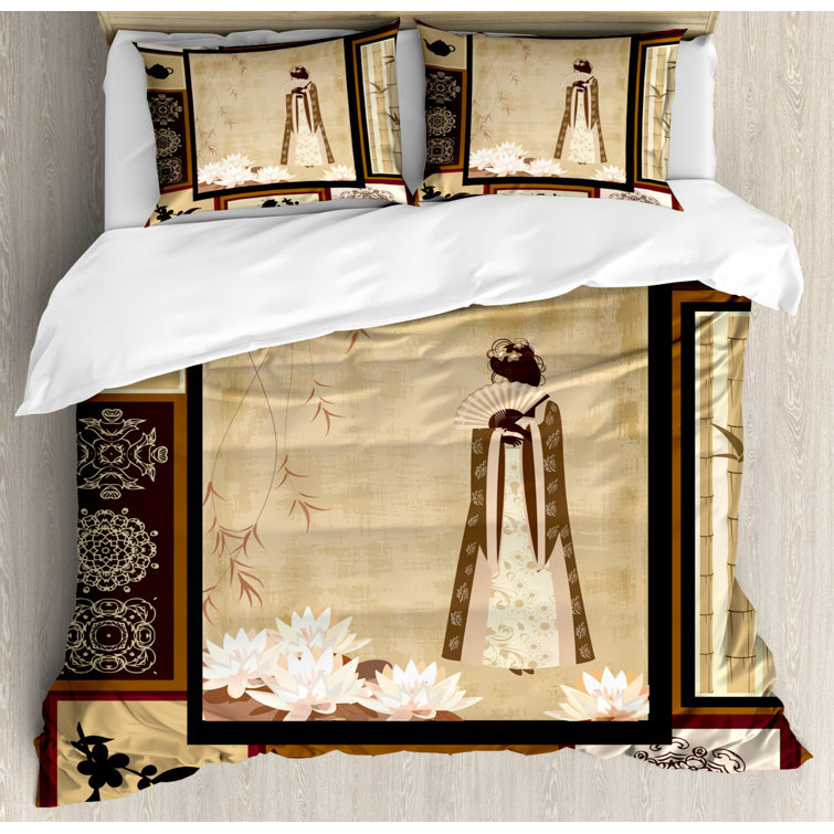 Japanese Duvet Cover Set East Urban Home Size: King Duvet Cover + 2 Shams