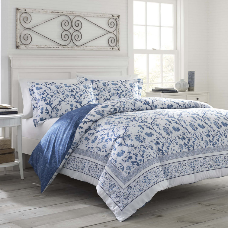 Laura Ashley Charlotte Duvet Cover Set, Full/Queen - Blue