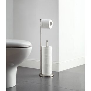 Toilet Paper Holder Free-Standing Stand Up TP Roll Bathroom Tissue Vanity Bath 