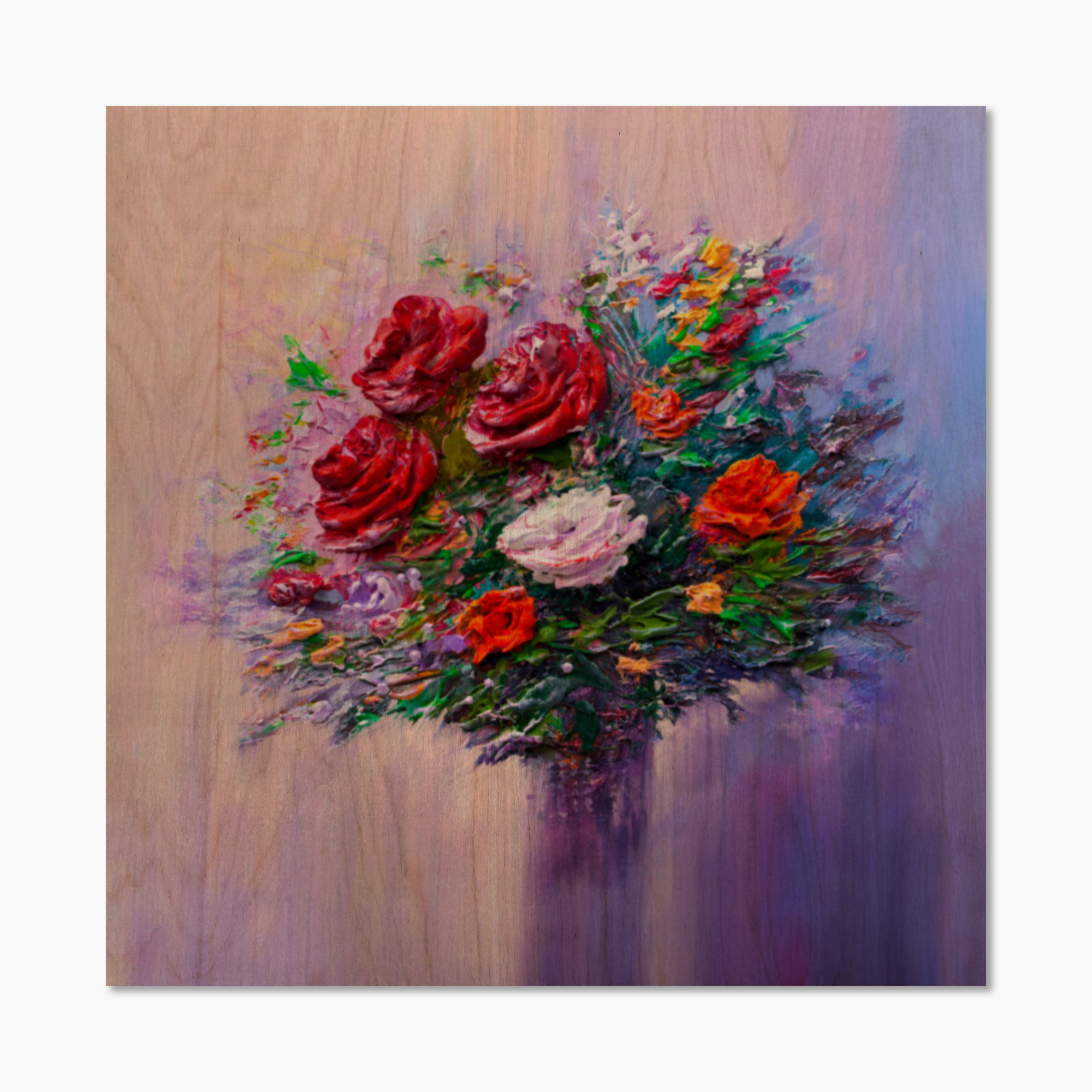 Winston Porter Abstract Red Roses Flowers II Unframed Painting on
