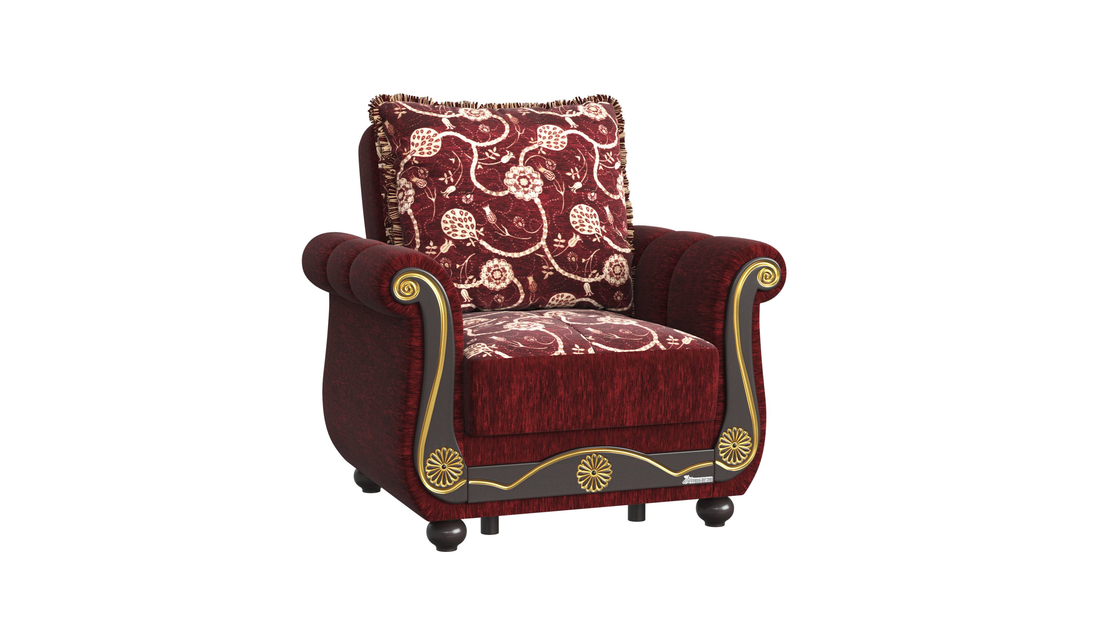Ottomanson Amazon Fabric Upholstered Convertible 3in1 Sleeper Arm