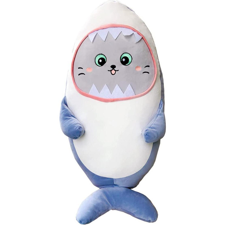 siweita Shark Plush Pillow With Cat Face - Kawaii Shark Stuffed Animal -  Soft Shark Doll Mermaid Plush Toy - Birthday Xmas Gift For Adults Girls  Boys | Wayfair