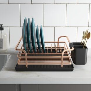 Copper Color Wire Cup Plate Dish Drainer Kitchen Sink Drying Rack Holder Storage 