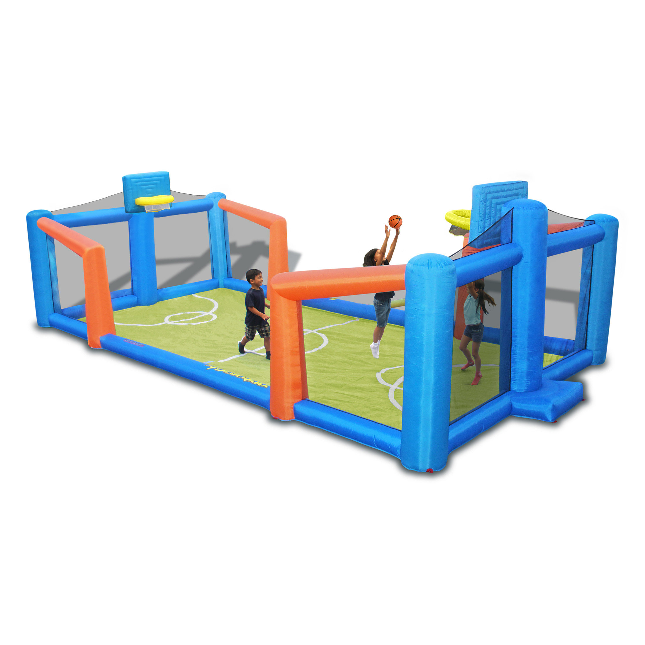 Sportspower 12' x 27.9' Inflatable Basketball Court with Balls with Air