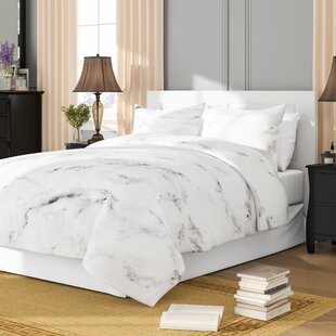 Marble Comforter Set Queen White Gray Marble Printed Bedding Solid Comforter Set 