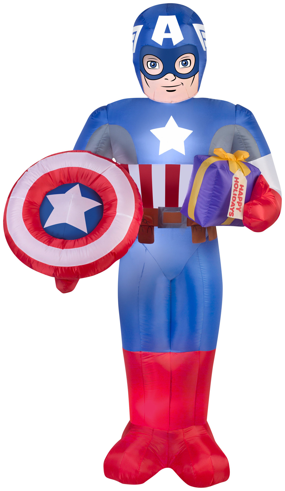 Gemmy Industries Airblown Captain America with Present and Shield Large