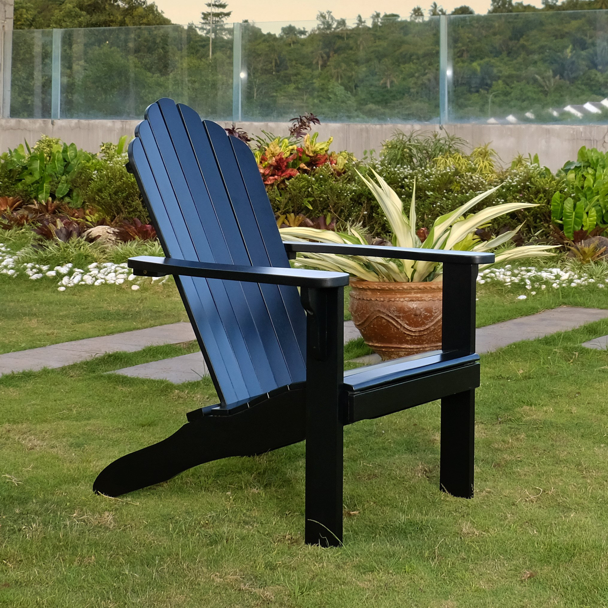 Highland Dunes Leydy Rubberwood Outdoor Adirondack Chair Wayfair