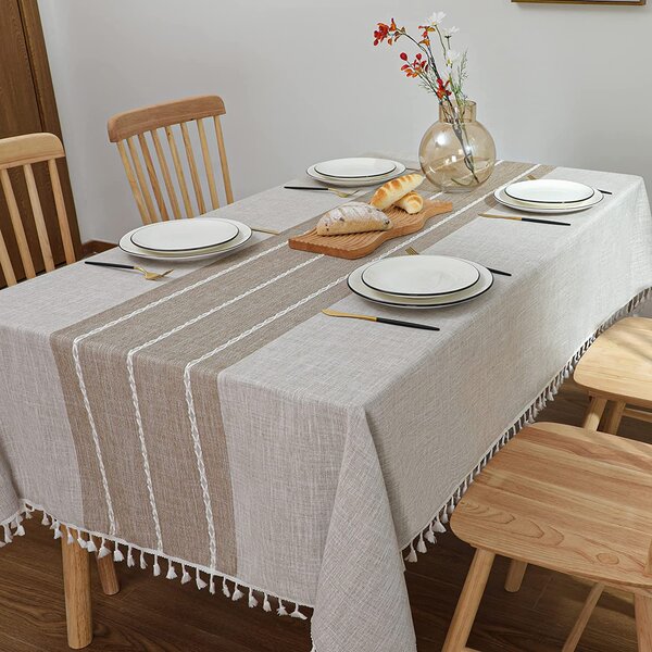 Decor Cover Tasseled Edges Table Runner  Satin Tablecloth Dining Placemat 