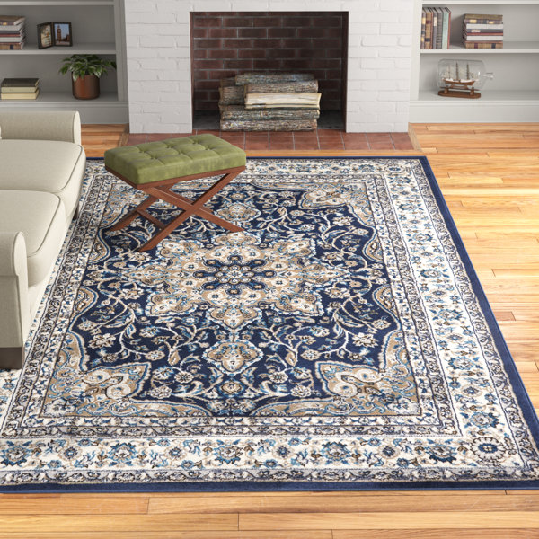 SULIS FLORAL MEDALLION BLUE TRADITIONAL RUG RUNNER XL 80x500cm **FREE DELIVERY 