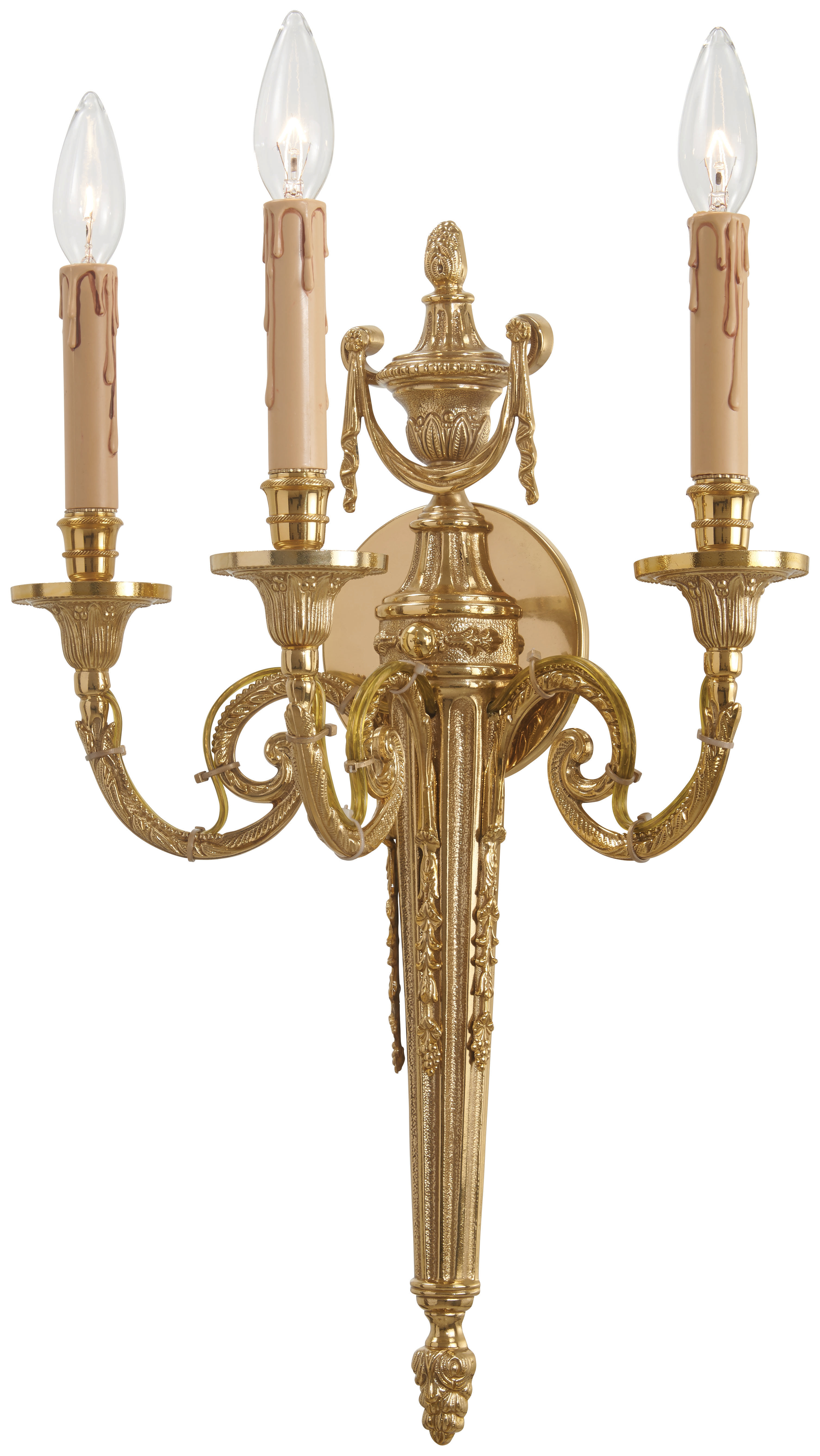 Metropolitan by Minka Metropolitan 3 Light French Gold Candle Wall