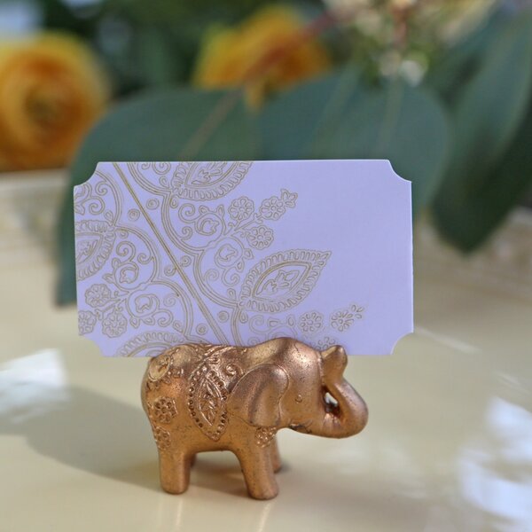 Resin Gold Lucky Elephant Place Card Photo Name Clip Holder Wedding Supplies S 