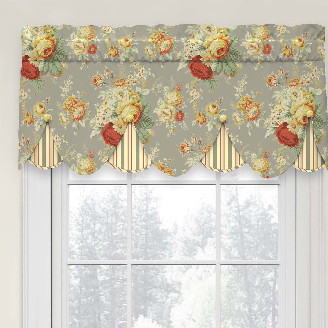 Waverly Sanctuary Rose Floral Cotton Tailored Window Valance & Reviews
