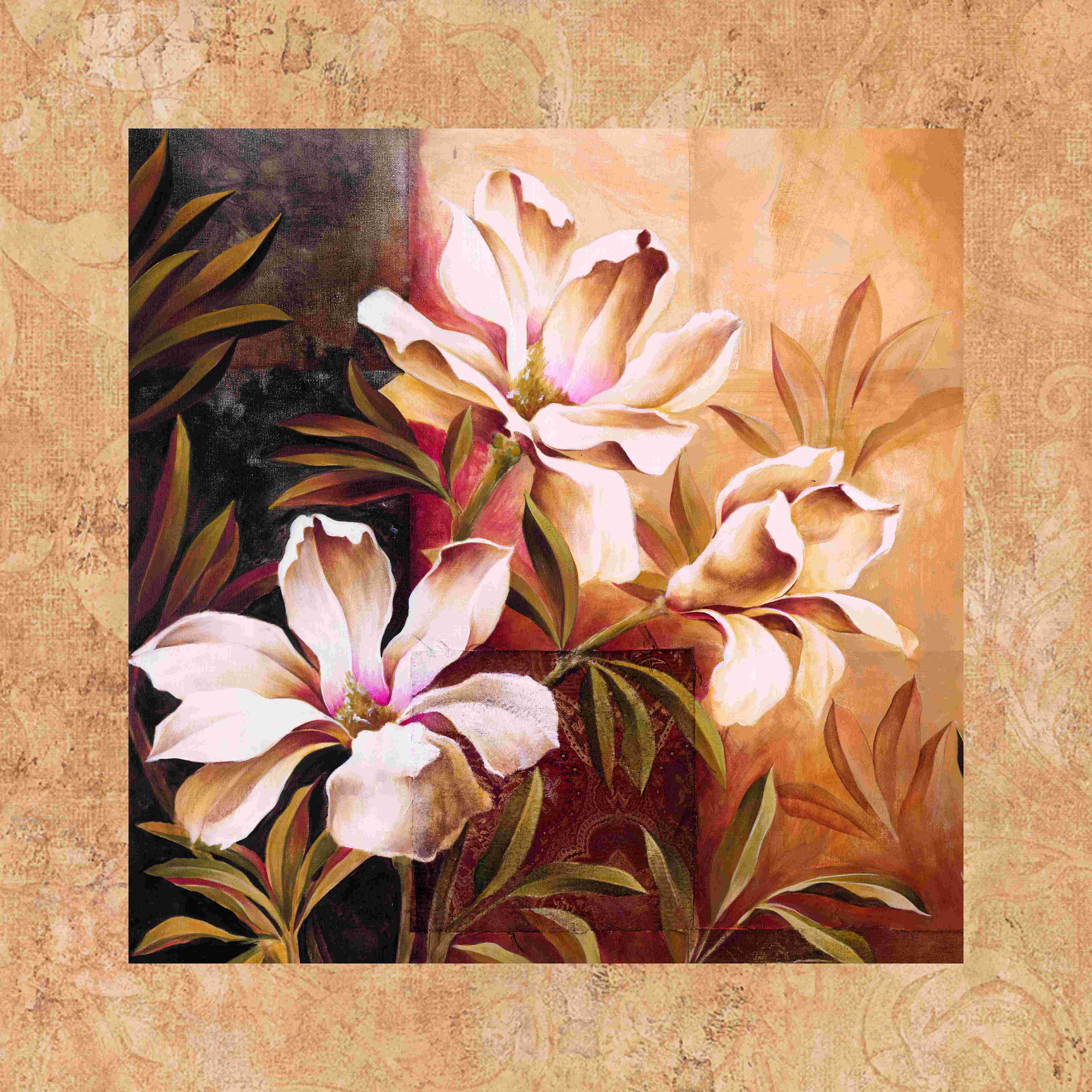 Winston Porter Fabric Flowers Wrapped Canvas Print Wayfair