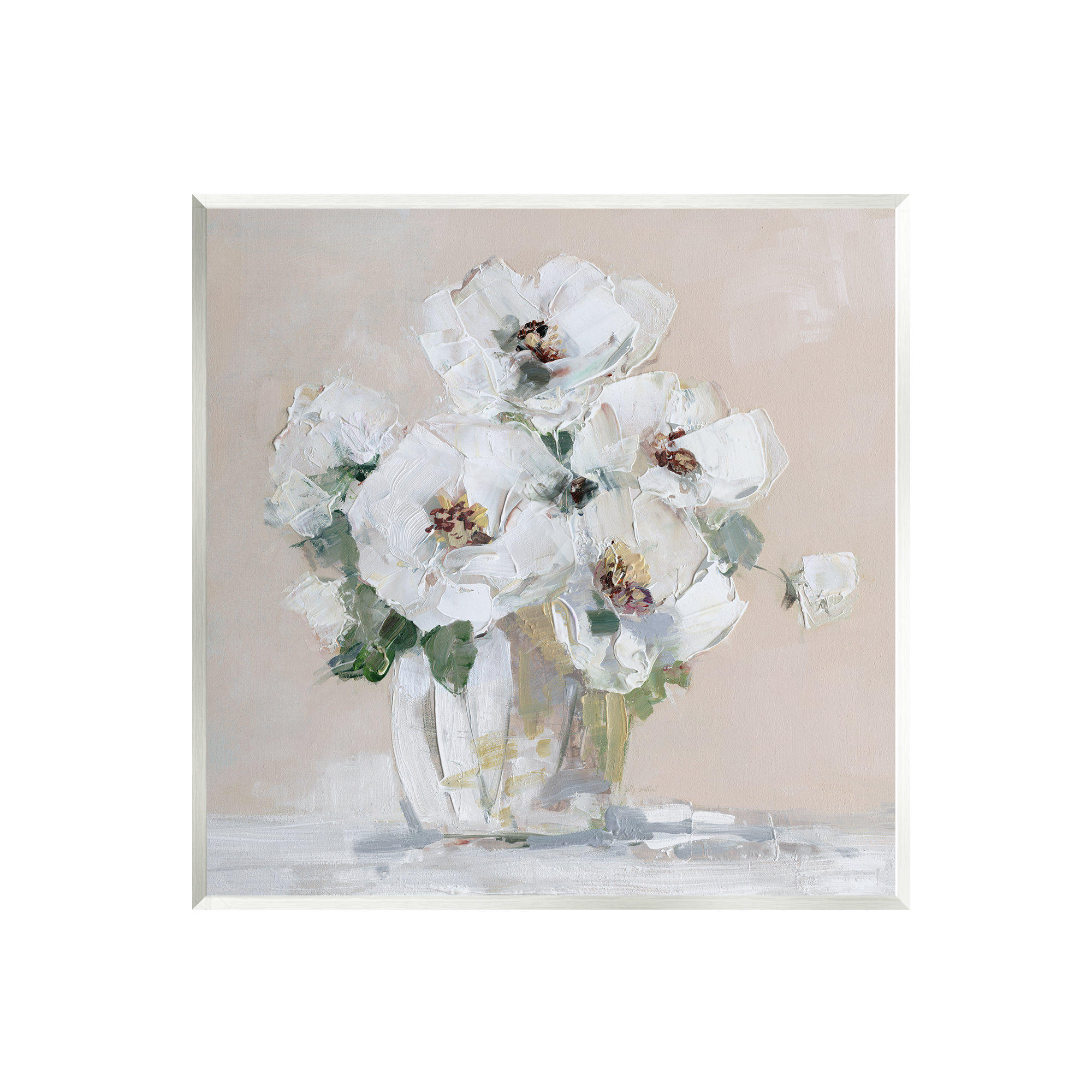 Stupell Industries Traditional Flower Blossom Bouquet Delicate White ...
