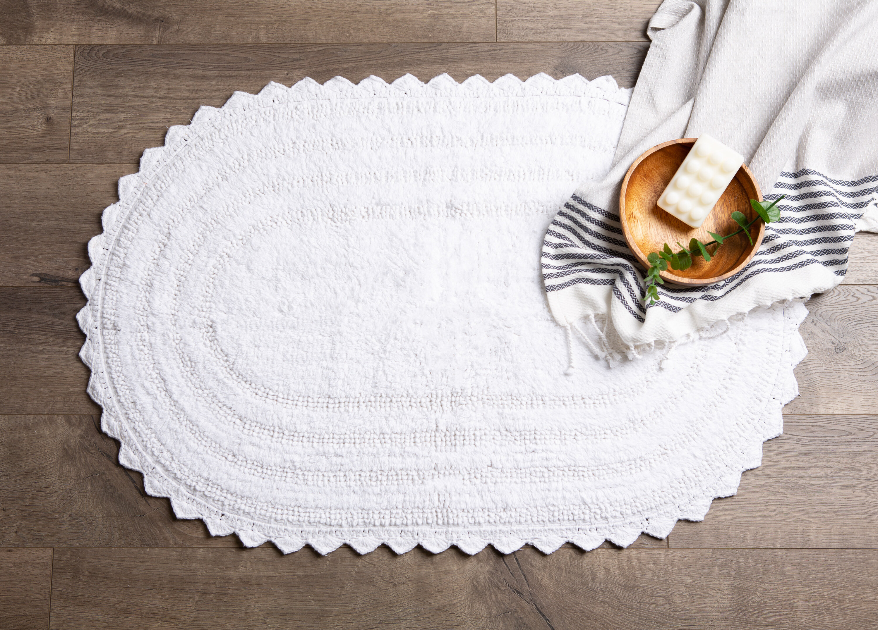 Details about   100% Cotton Crochet Large Oval Luxury Spa Soft Bath Rug Bathroom Vanit Carpet 