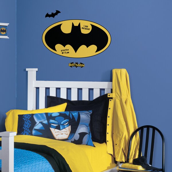 Superhero Theme Bedroom Peel and Stick Wall Stickers Comic Book Batman Mask Wall Decals Removable Vinyl Bat Logo -