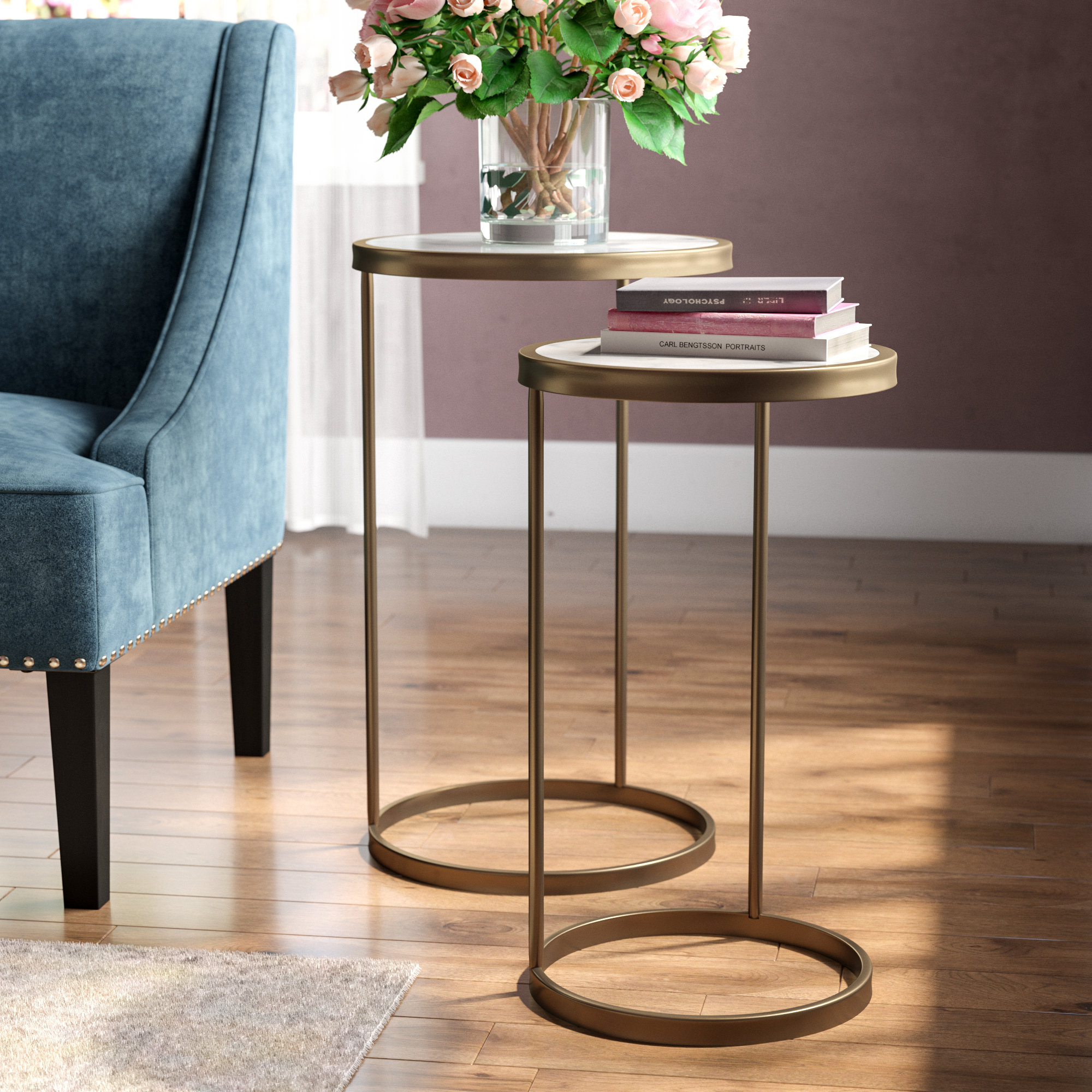 Wade Logan® Lombox 25'' Tall C Table Nesting Tables & Reviews Wayfair