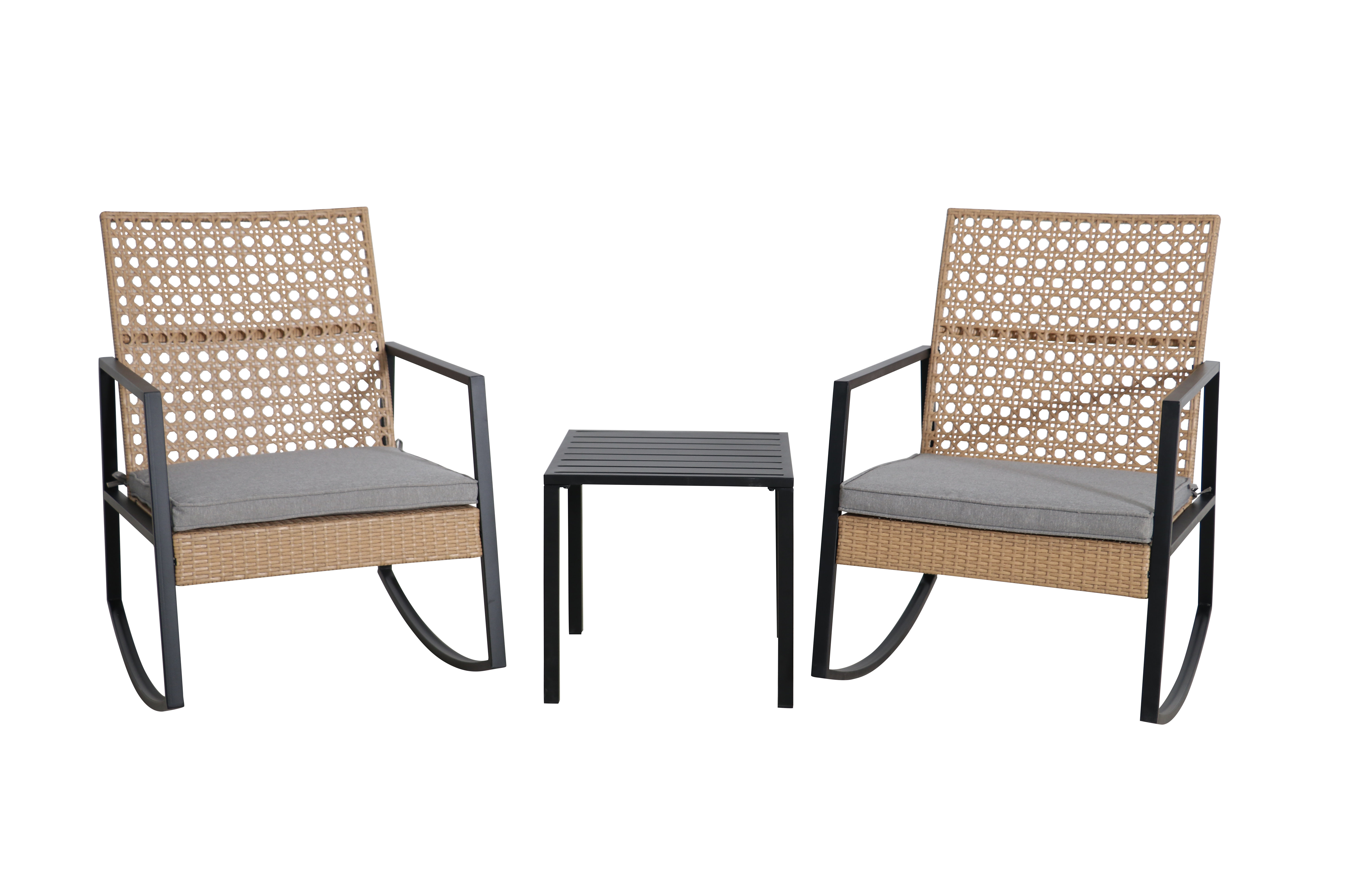 Nicole Miller PVC Wicker 2 - Person Seating Group with Cushions | Wayfair
