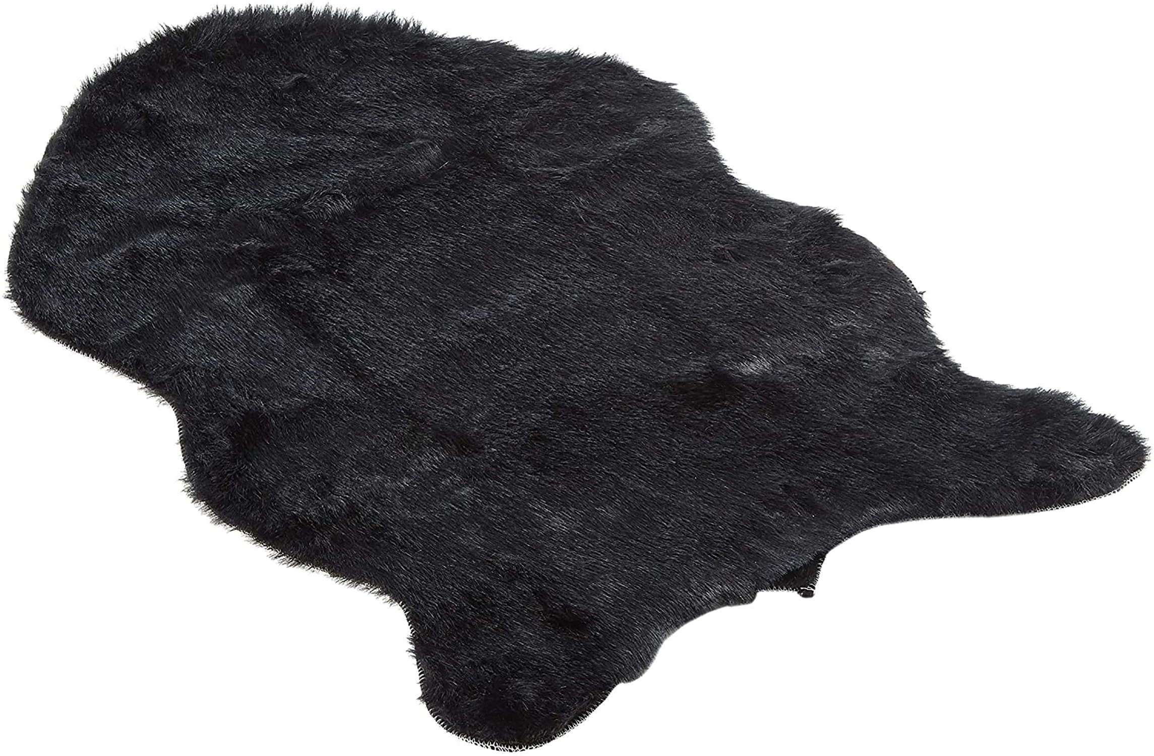 Rosdorf Park Nella Shag Faux Sheepskin Black Rug Wayfair