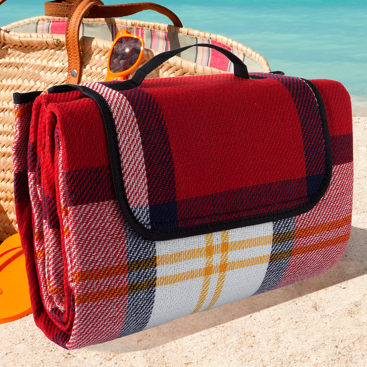 August Grove® Alcantar Beach Mat Picnic Blanket & Reviews Wayfair