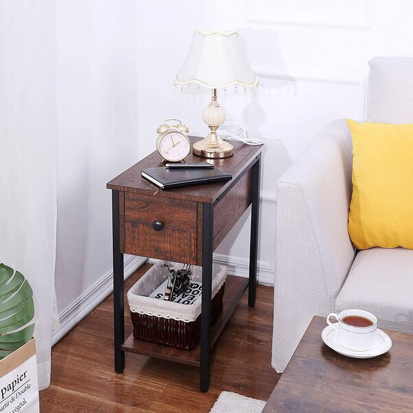 Nightstand Bedroom Side Table End Storage Open Shelf Book Case Printer Lamp TV 