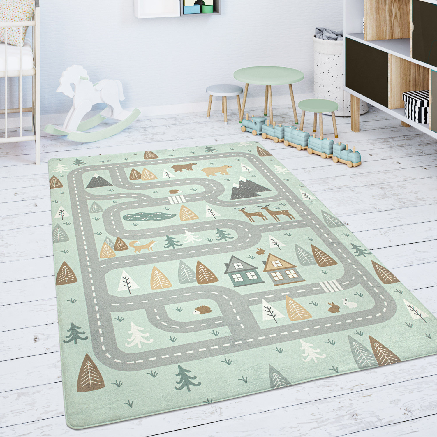 Harriet Bee Maha Light Green/Grey Rug Wayfair.co.uk