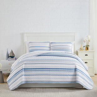 Blue Striped Quilts, Coverlets 