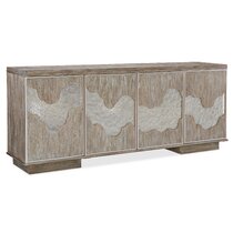 Small Sideboard Cupboard Cabinet With 1 Door and 3 Deep Drawers Driftwood Effect 