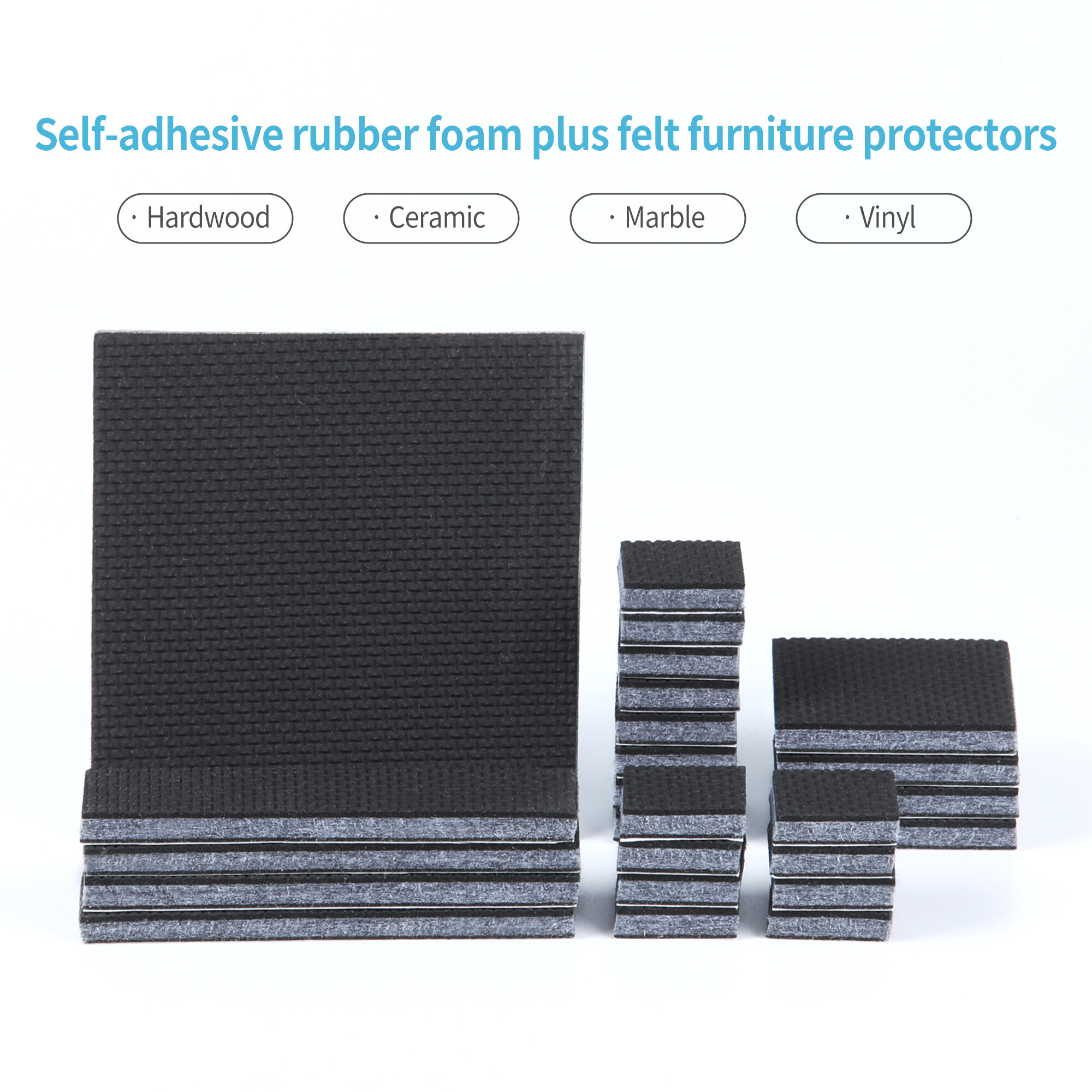 Details about   10PCS Rubber Furniture Table Chair Feet Leg Pads Floor Protector 25x20x13mm 