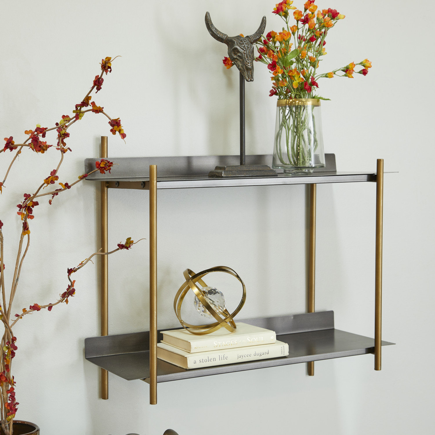 Etta Avenue™ Montmarte 2 Piece Metal Tiered Shelf with Hooks Wayfair