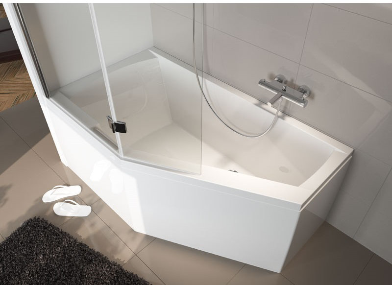 Riho Acrylic Bathtub Right Corner GETA 170X90 Cm With Integrated Handle white
