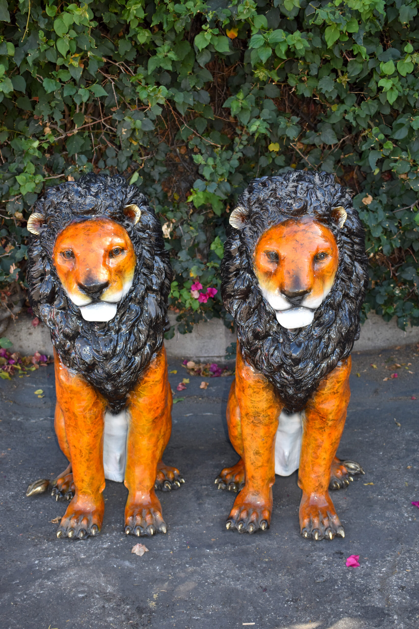 NIFAO 2 Piece Colored Standing Lions Statue Set Wayfair