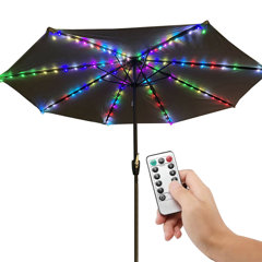 Remote Control LED Umbrella Lights Patio Parasol Outdoor Garden Fairy Lighting 